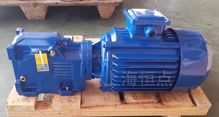 K37系列減速機，單軸輸出，配普通圓殼藍色電機